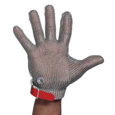 CUT-RESISTANT METAL GLOVE RED WRISTBAND - MEDIUM - Specialized gloves